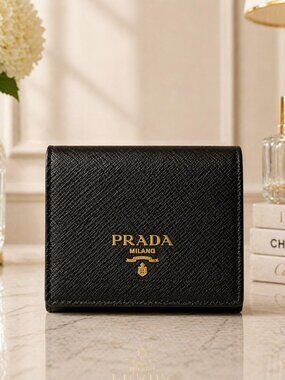 Authentic Prada Black Saffiano Leather Wallet